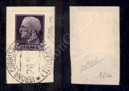 1944 - 50 Lire GNR (489a) Con Soprastampa Capovolta Su Frammento - Verona Titolare 26.5.44 - Oliva (6.000+) - Autres & Non Classés