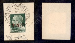 1944 - 20 Lire GNR (487a) Con Soprastampa Capovolta Su Frammento - Verona Titolare - Cert. Caffaz + Cert. Sorani... - Altri & Non Classificati