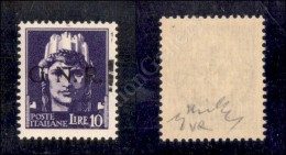 1944 - 10 Lire GNR (486Ka) Con Spazio Tipografico A Destra Nuovo Con Gomma Integra - Chiavarello (1.200) - Other & Unclassified