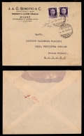 Due 50 Cent GNR (477/Ia) Con Soprastampe Oblique (spostate In Alto) Su Busta Da Lonato A Milano Del 14.1.44 -... - Other & Unclassified