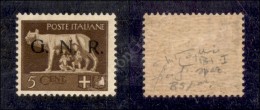 1943 - 5 Cent GNR (470/A - Spaziati) Nuovo Con Gomma - Fiecchi + Raybaudi (2.400) - Autres & Non Classés