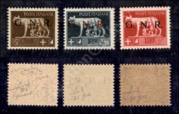 1943 - GNR Brescia - Spaziati (470/A + 483/A + 485/A) - Serie Completa - 3 Valori Nuovi Con Gomma Integra - Fiecchi... - Other & Unclassified