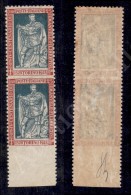 1928 - Coppia Del 25 Cent Filiberto (227o - Non Dentellata Al Centro E In Basso) Nuova Con Gomma Integra (1.200) - Other & Unclassified