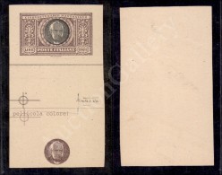 1923 - Prova Di Stampa - 5 Lire Manzoni (156) - Centro Ripetuto In Basso In Violetto - Cert. Sottoriva - Altri & Non Classificati