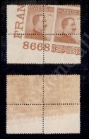 1917 - Dentellatura Ruotata - 20 Cent Michetti (109kc) In Coppia Angolare Con Numero Di Tavola - Nuova Con Gomma... - Other & Unclassified