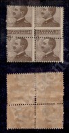 1908 - 40 Cent (84me/84md) - Quartina Con Errore Del Pettine (superiore E Centrale Obliqui) - Coppia Inferiore... - Andere & Zonder Classificatie