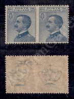 1908 - 25 Cent Michetti (83l) In Coppia Orizzontale Non Dentellata Al Centro - Nuova Con Gomma Integra - Molto... - Other & Unclassified