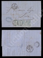 Striscia Di Tre Del 15 Cent Azzurro (18) Su Lettera Da Livorno A Pisa Del 23.4.64 - Raybaudi (550) - Other & Unclassified