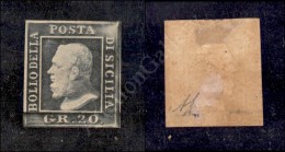 1859 - 20 Grana Grigio Ardesia (13) Nuovo Con Gomma - Molto Bello - Diena (1.650) - Other & Unclassified