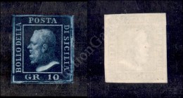 1859 - 10 Grana Azzurro Cupo (12) Nuovo Senza Gomma - Molto Bello (412) - Andere & Zonder Classificatie