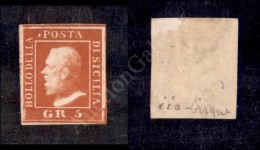 1859 - 5 Grana Vermiglio Vivo (11a) Con Grandi Margini Nuovo Con Gomma - Punto Prima Di P - Assottigliato In Angolo... - Autres & Non Classés