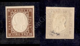 1861 - 3 Lire Rame Vivo (18A) Nuovo Con Piena Gomma - Cert. Chiavarello (700) - Otros & Sin Clasificación