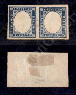 1860 - 20 Cent Azzurro Grigio (15Cc) In Coppia Con Effigi Capovolte - Nuova Con Gomma - Molto Bella - Diena... - Other & Unclassified