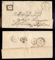 10 Cent Bruno Grigio (14Be) Isolato Su Lettera Da Follonica A Castiglione Del 21 Gennaio 1861 (3.250) - Other & Unclassified