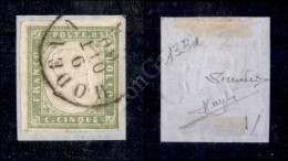 1859 - 5 Cent Verde Oliva Grigio Chiaro (13Bd) Su Frammento - Raybaudi (725) - Other & Unclassified