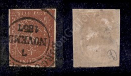 1853 - 25 Cent Bruno Rosso Scuro (8a) - Molto Inchiostrato E Oleoso Con Valore Ricoperto Dal Colore (varietà... - Sonstige & Ohne Zuordnung