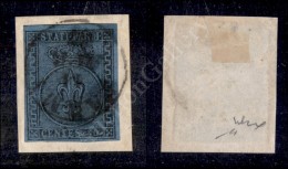 1852 - 40 Cent Azzurro (5) Su Frammento - Parma 11.4.55 - Chiavarello (1.200) - Sonstige & Ohne Zuordnung