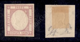 1861 - 5 Grana Lilla (21c) Nuovo Con Gomma - Bella Falla Di Stampa Nell’angolo Superiore Destro - Diena... - Autres & Non Classés