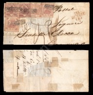 Testata Di Lettera Da Napoli A Genova Del 1859 Con Affrancatura Multipla Per 49 Grana - Due 20 Grana (12) + 5 Grana... - Altri & Non Classificati