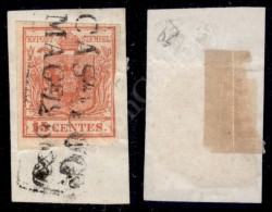 1850 - 15 Cent Rosso (3a - Prima Tiratura) Appena Corto A Destra Su Frammento Da Casal Maggiore (punti R2 - 8.000) - Other & Unclassified