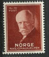 Norway 1940  15+10o Fridtjof  Nansen Issue  #B16  MH - Steuermarken