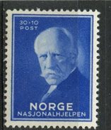 Norway 1940  30+10o Fridtjof  Nansen Issue  #B18  MH - Steuermarken