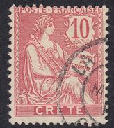 FRANCE Francia Frankreich (colonie) - 1902/1903 - Crète (Creta) - Yvert 6, Obliterato, 10 Cent. - Gebraucht