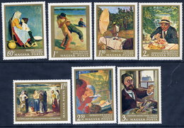 HUNGARY 1967 20th Century Paintings Set MNH / **.  Michel 2370-76 - Unused Stamps