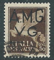 1945-47 TRIESTE AMG VG POSTA AEREA USATO 50 CENT - L12 - Usati