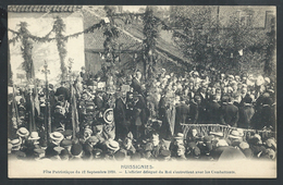 +++ CPA - HUISSIGNIES - Fête Patriotique 1920 - L'Officier Délégué Du Roi S'entretient Avec Les Combattants - 1/5  // - Chièvres