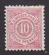 Wurttemberg, Scott #60a, Mint Hinged, Number, Issued 1875 - Wurttemberg
