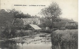 Cpa Songeons, Le Château Et Le Thérain, Lavoir - Songeons