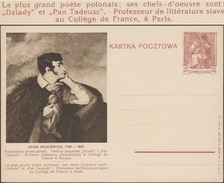 Pologne 1938. Entier Postal. Adam Mickiewicz, Poète. Collège De France. Grand-Père, Messire Thadée, Napoléon - Napoléon