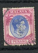 Malaya Penang  1949 $1.00 King George Issue #20  Used - Penang