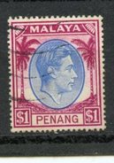 Malaya Penang  1949 $1.00 King George Issue #20  Used - Penang