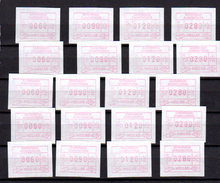 1992      Timbres Distributeurs, 5 X  Série 12**, Cote 55 €, - Vignette [ATM]