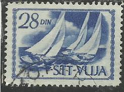 TRIESTE B 1952 SPORT SOPRASTAMPATI DI YUGOSLAVIA JUGOSLAVIA OVERPRINTED  BARCHE A VELA 28 D USATO USED OBLITERE' - Airmail