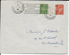 1944 - LIBERATION De MARSEILLE - PETAIN SURCHARGE RF Sur ENVELOPPE - COTE MAYER = 350 EURO - Bevrijding