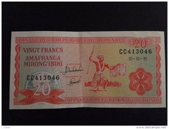 Burundi : Billet De 20 Franc 1991 - Burundi