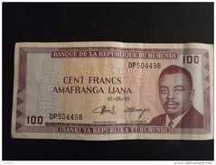 Burundi : Billet De100 Franc 1990 - Burundi