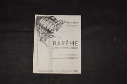 Tarif De Transport Des Fûts Vides 1966 Paul Herpe Et Fils Narbonne Vin Viticulteur Viticole - Invoices