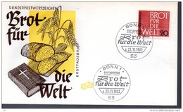 ALLEMAGNE    FDC   1962 Contre La Faim  Pain Blé - Contre La Faim