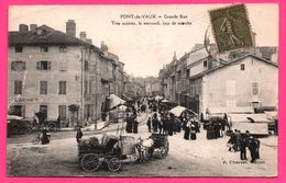 Pont De Vaux - Grande Rue - Très Animée Le Mercredi Jour De Marché - Charrettes - Calèches - P. CHARVET - 1918 - Pont-de-Vaux