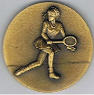 Grosse Médaille  Tennis Femme  Vétéran Orange  1986   50 Mm  X 4 M - Altri & Non Classificati