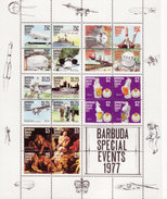 Barbuda 1977, Events, Zeppelin, Space, Plane, Art, 20val In Sheetlet - North  America