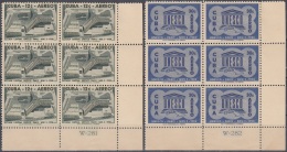 1958-311 CUBA REPUBLICA 1958 Ed.775-76 EDIFICIO DE LA UNESCO EN PARIS MNH. BLOCK 6. PLATE No W-281,282. - Ongebruikt