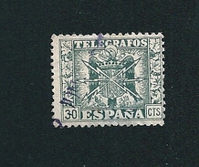 N° 82 30 Vert Télégrafos Timbre Télégraphe  Espagne Oblitéré 1940 1943 - Télégraphe
