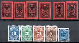 Albanien 1919 Portomarken Michel N° 18-21, 23, 24, 26-30  MH - Albania