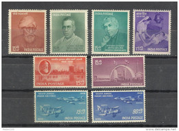 INDIA, 1958, Complete Year Pack, 8 Stamps Lot, MNH, (**) - Neufs