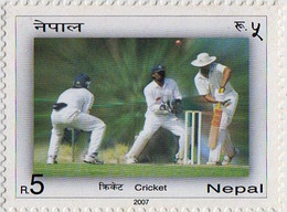 CRICKET Rupees-5 STAMP 2007 NEPAL Mint/MNH - Cricket